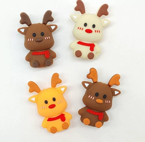 Wholesale 20pcs/pack Christmas Food-grade Cartoon 3D Silicone Beads